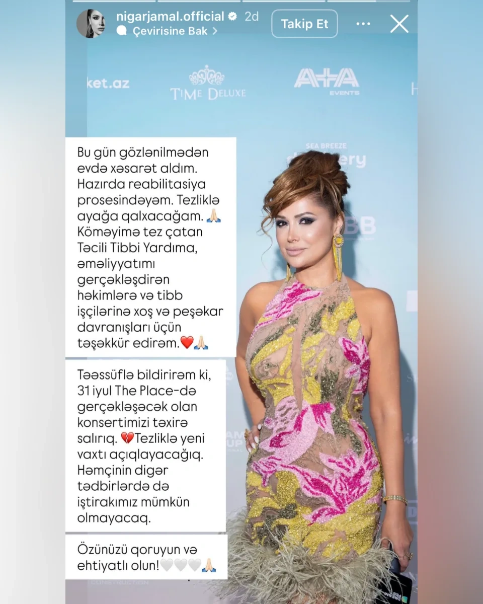 Nigar Camal təcili əməliyyat olundu, konserti təxirə salındı - (Foto)