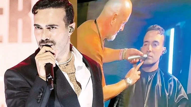 Konsert zamanı bığlarını kəstirdi