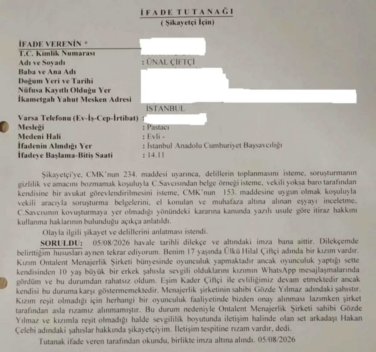 “Qızım özündən 10 yaş böyük tərəf müqabili ilə sevgilidir”