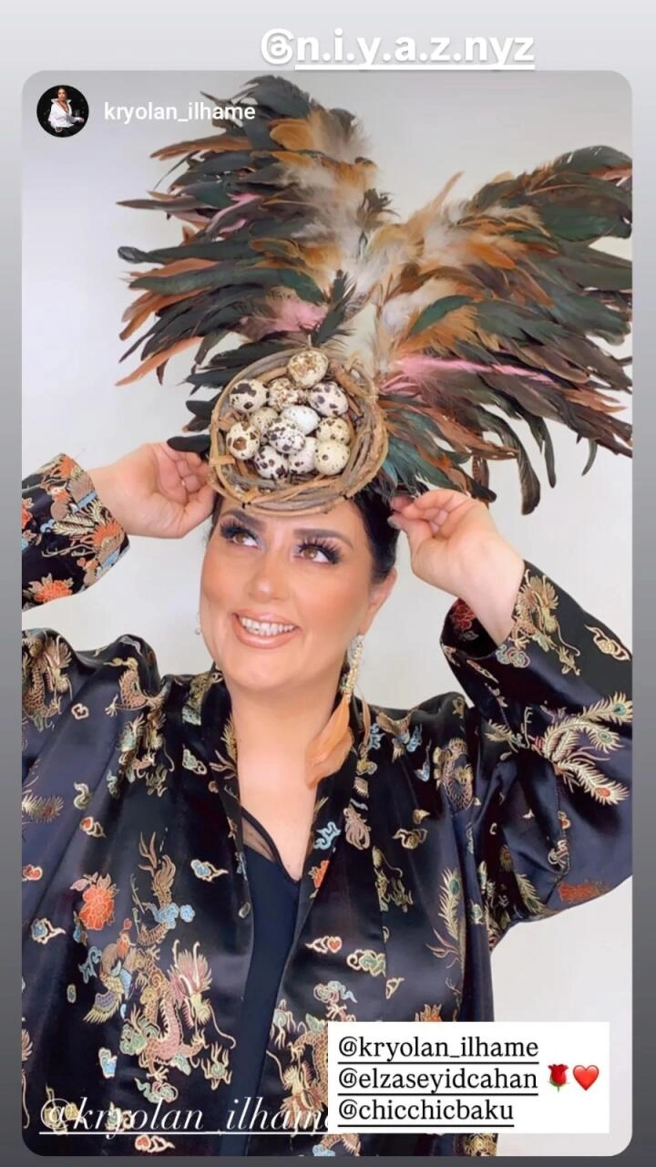 Elza başına quş yumurtası qoydu - (Foto)