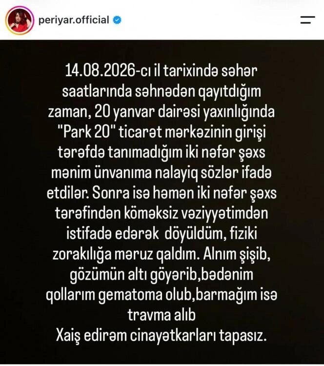 Azərbaycanlı müğənni küçədə döyüldü - (Foto)