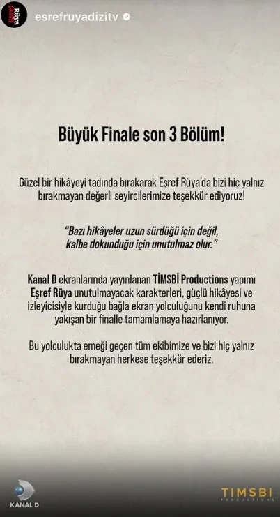 “Eşref Rüya” final qərarı aldı!