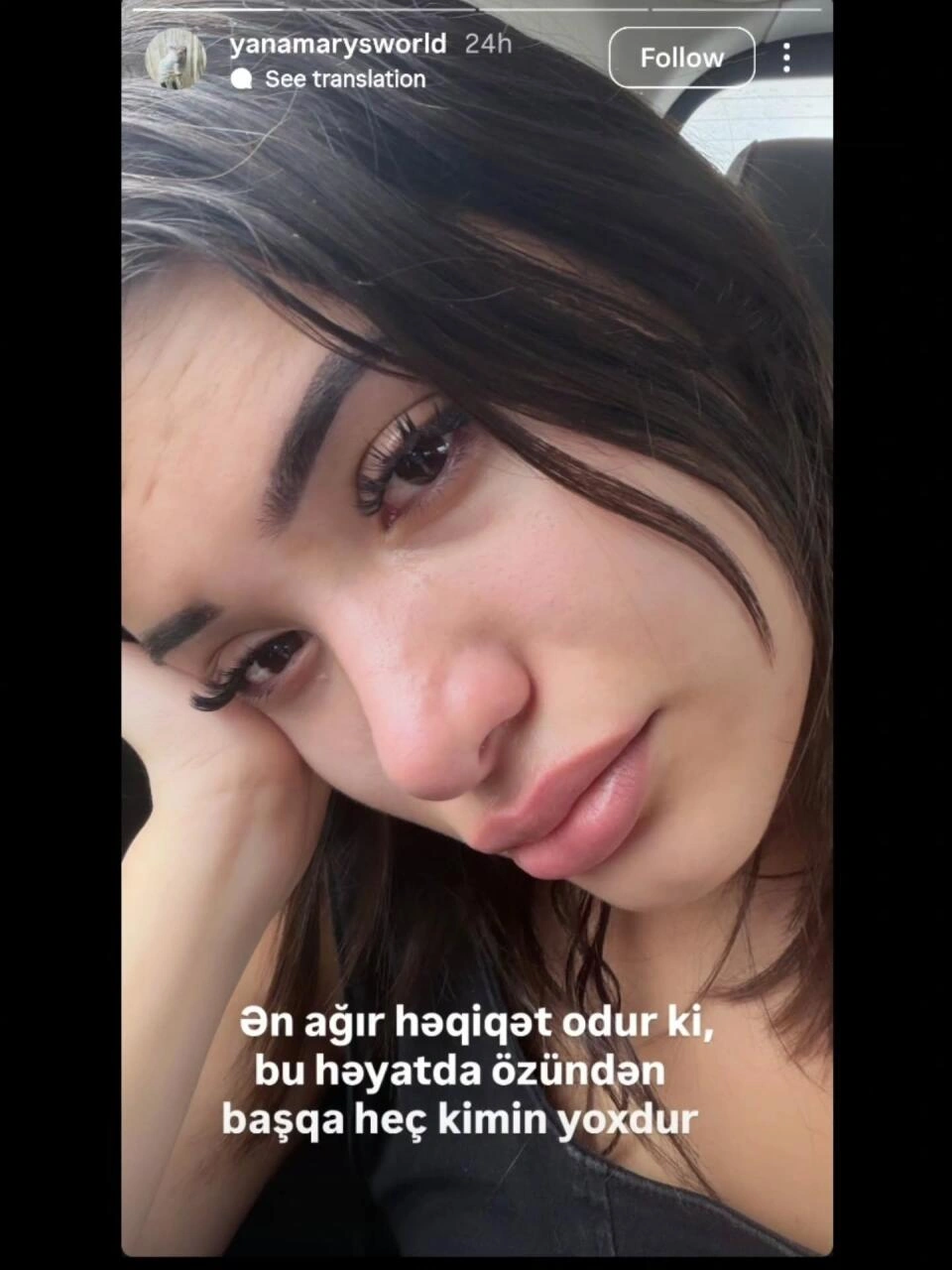 Rəqsanənin qızı Yağmur: "Ən ağır həqiqətdir ki, həyatda özündən başqa heç kimin yoxdur" - (Foto)